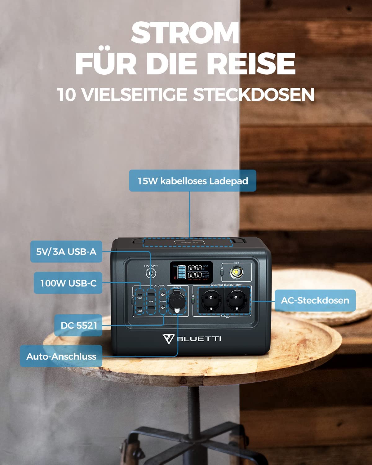 BLUETTI EB70 + PV200 Solar Generator Kit